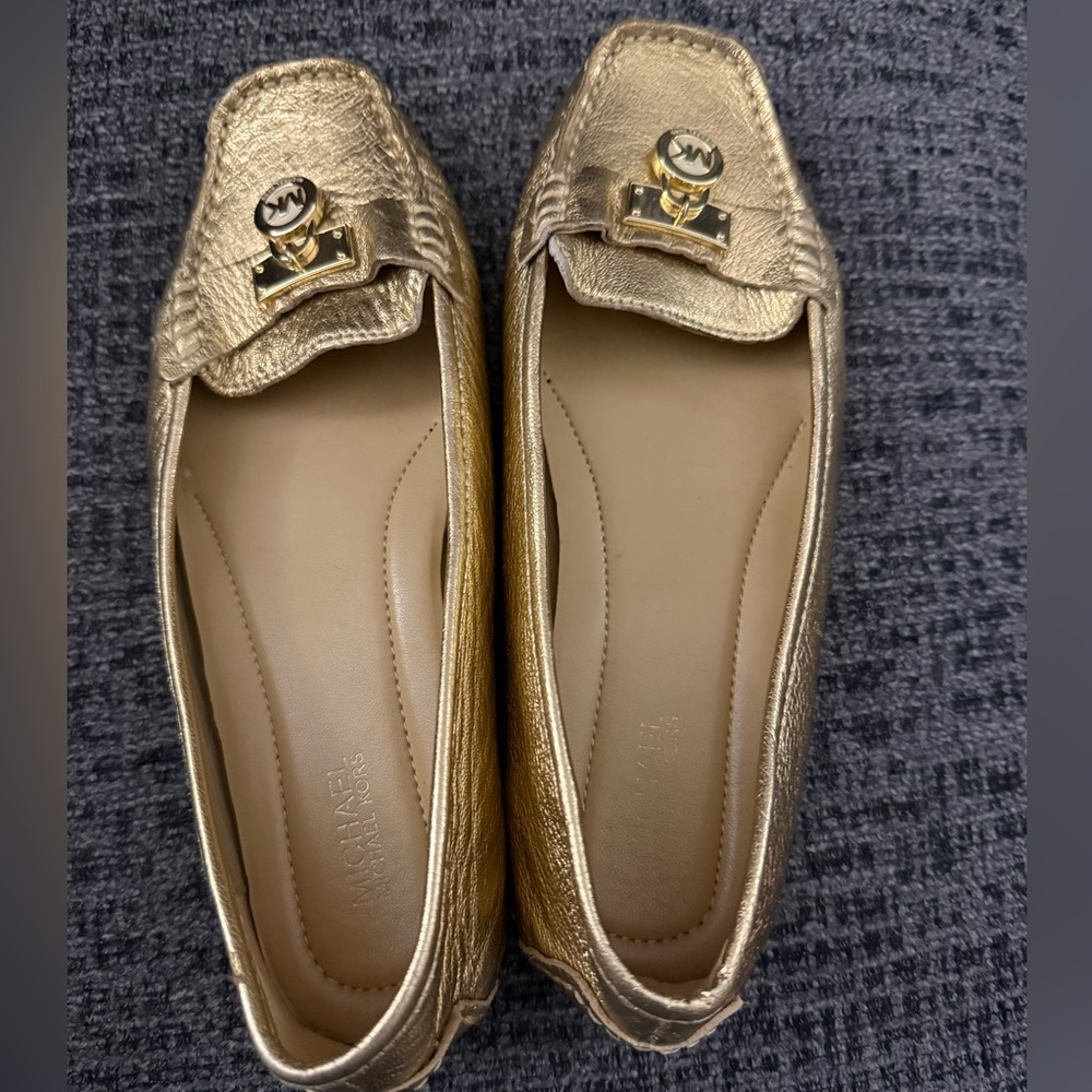 Michael Kors Metallic Gold Loafers